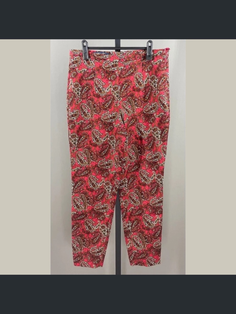 Brooks Brothers Pants Womens 6 red brown paisley floral straight taper preppy